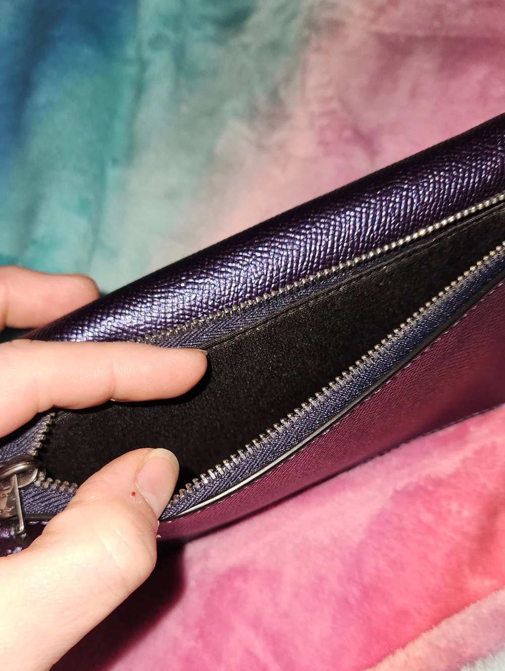 Coach Metallic Foldover Wristlet/clutch/crossbody Like New